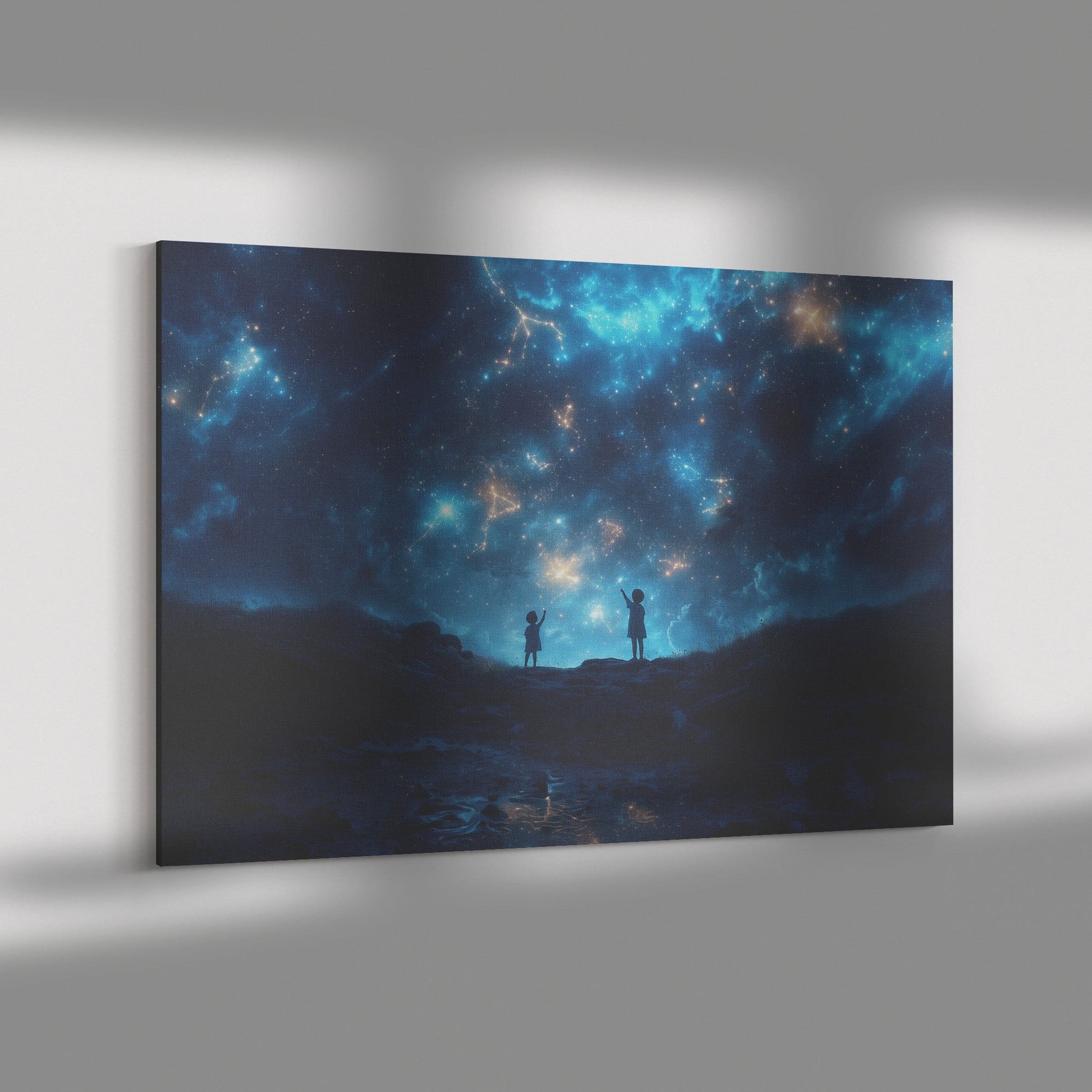 Children Reaching for the Stars in Faithful Wonder Christian Canvas Wall Art Decor - Awakening Righteousness