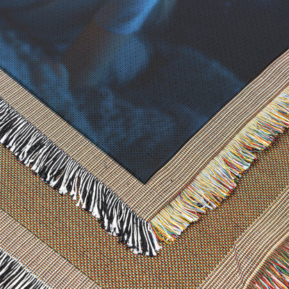Children Stargazing Under Night Sky Woven Throw Blanket - Awakening Righteousness