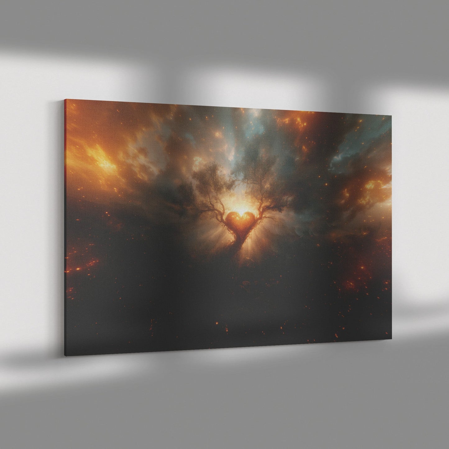 Circumcision of the Heart Glowing Tree with Radiant Light Vines and Canvas Wall Art Decor - Awakening Righteousness