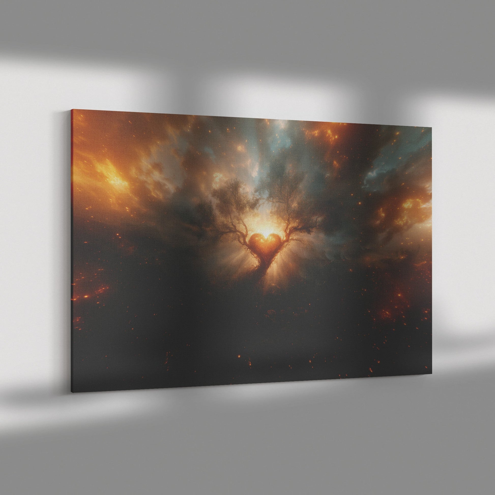 Circumcision of the Heart Glowing Tree with Radiant Light Vines and Canvas Wall Art Decor - Awakening Righteousness