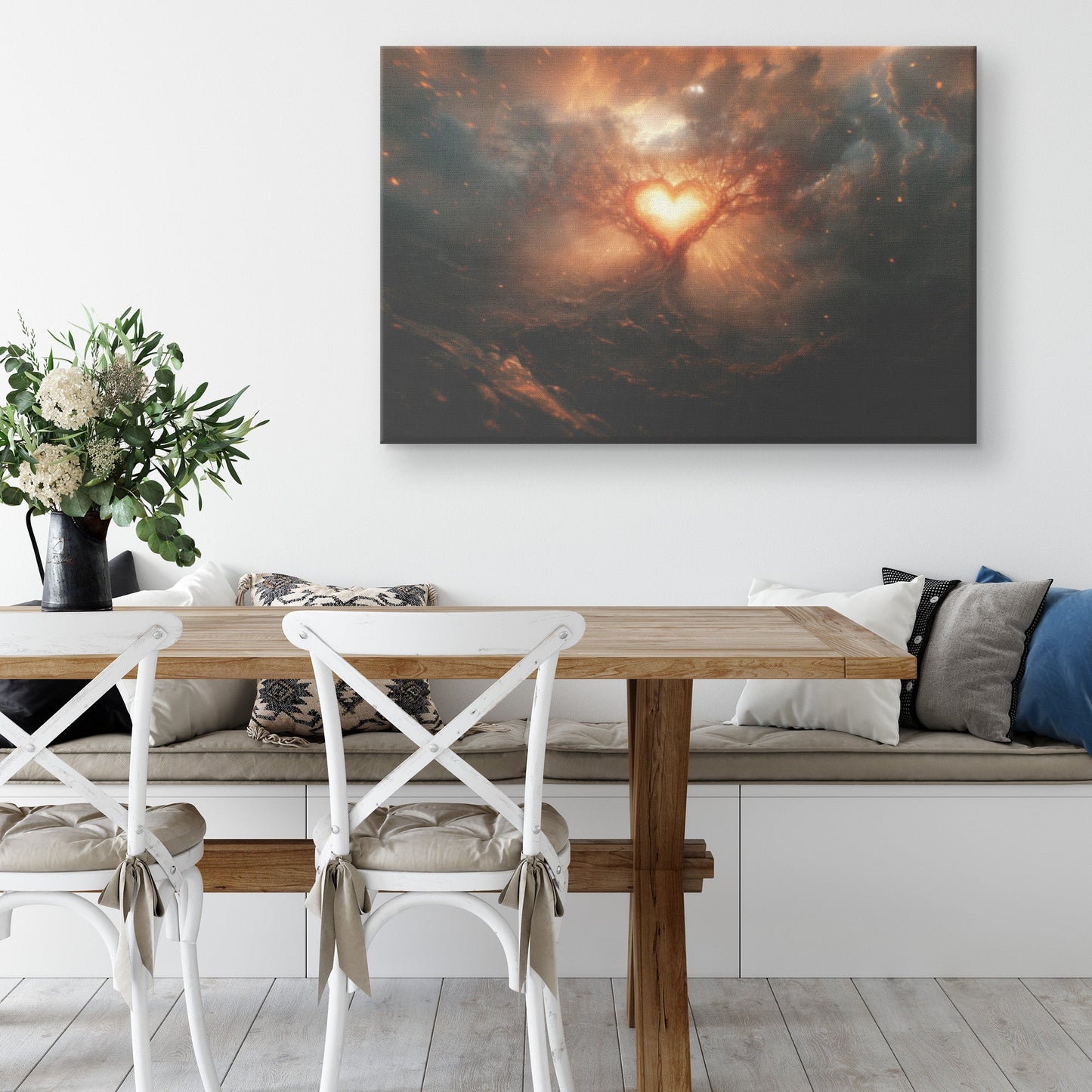 Circumcision of the Heart Glowing Tree with Radiant Light Vines and Scripture Canvas Wall Art Decor - Awakening Righteousness