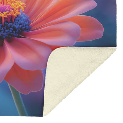 Close Up of Beautiful Pink Flower Fleece Sherpa Blanket Inspirational Gift Symbol Of Faith And Divine Beauty - Awakening Righteousness