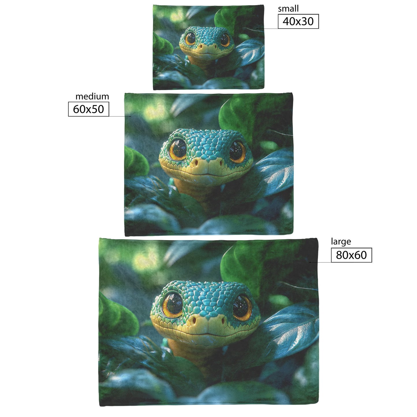 Close Up of Vibrant Green Snake Among Leaves Sherpa Fleece Blanket Nature Wildlife Decor - Awakening Righteousness