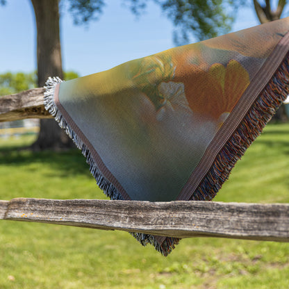 Clownfish Couple with Bright Eyes and Flowers Woven Throw Blanket for Ocean Lovers - Awakening Righteousness