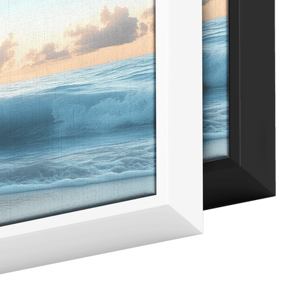 Coastal Scene Soft Waves Muted Pastel Skies Neutral Sandy Shores Ultra High Definition Minimalist Panoramic Framed Canvas Wall Art - Awakening Righteousness