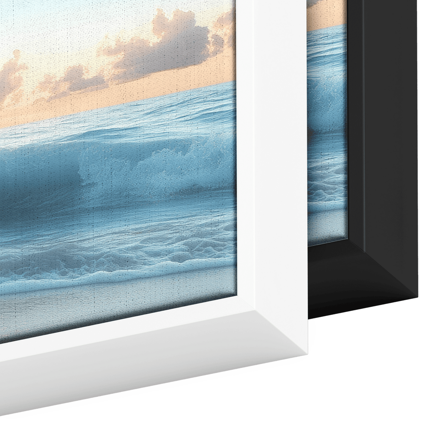 Coastal Scene Soft Waves Muted Pastel Skies Neutral Sandy Shores Ultra High Definition Minimalist Panoramic Framed Canvas Wall Art - Awakening Righteousness