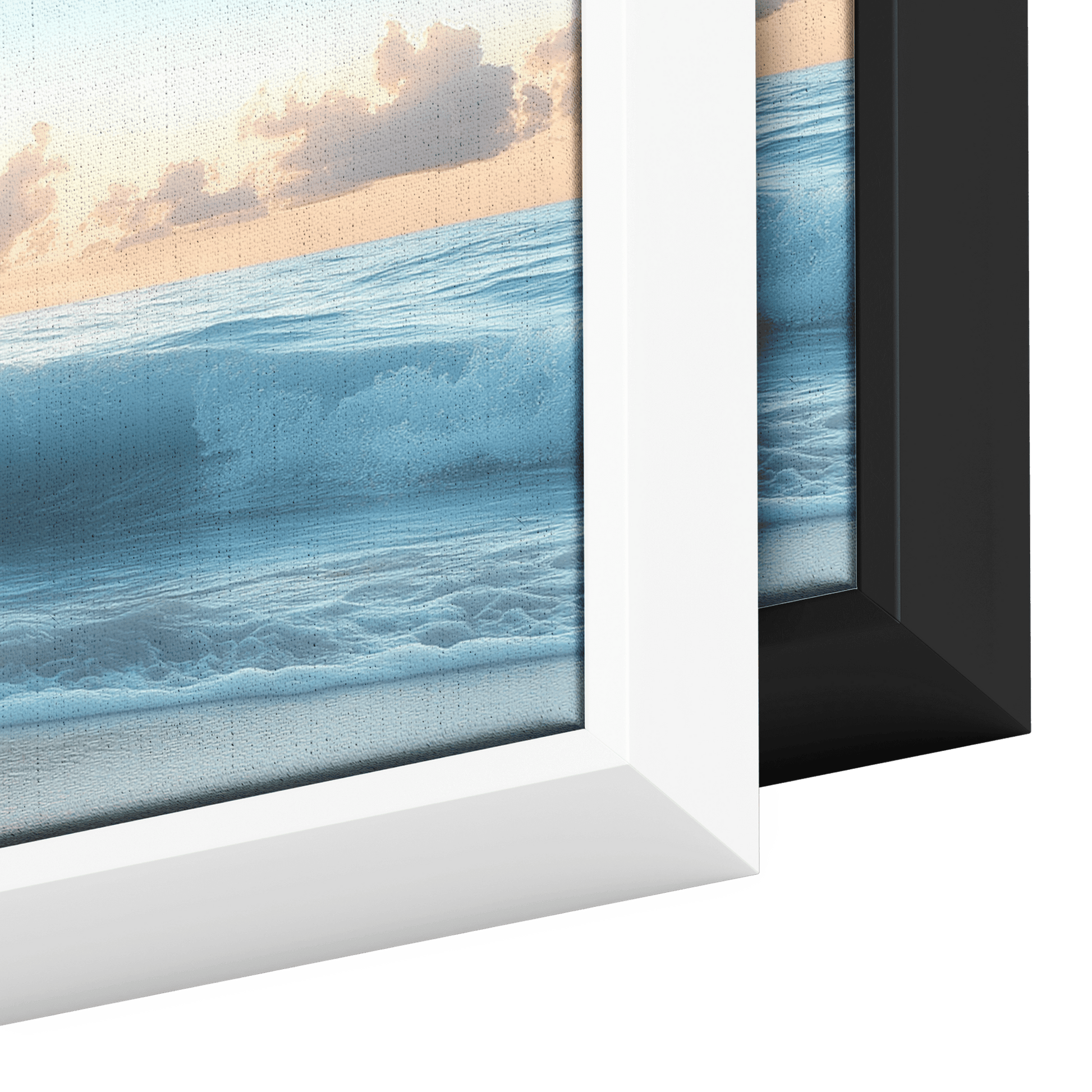 Coastal Scene Soft Waves Muted Pastel Skies Neutral Sandy Shores Ultra High Definition Minimalist Panoramic Framed Canvas Wall Art - Awakening Righteousness