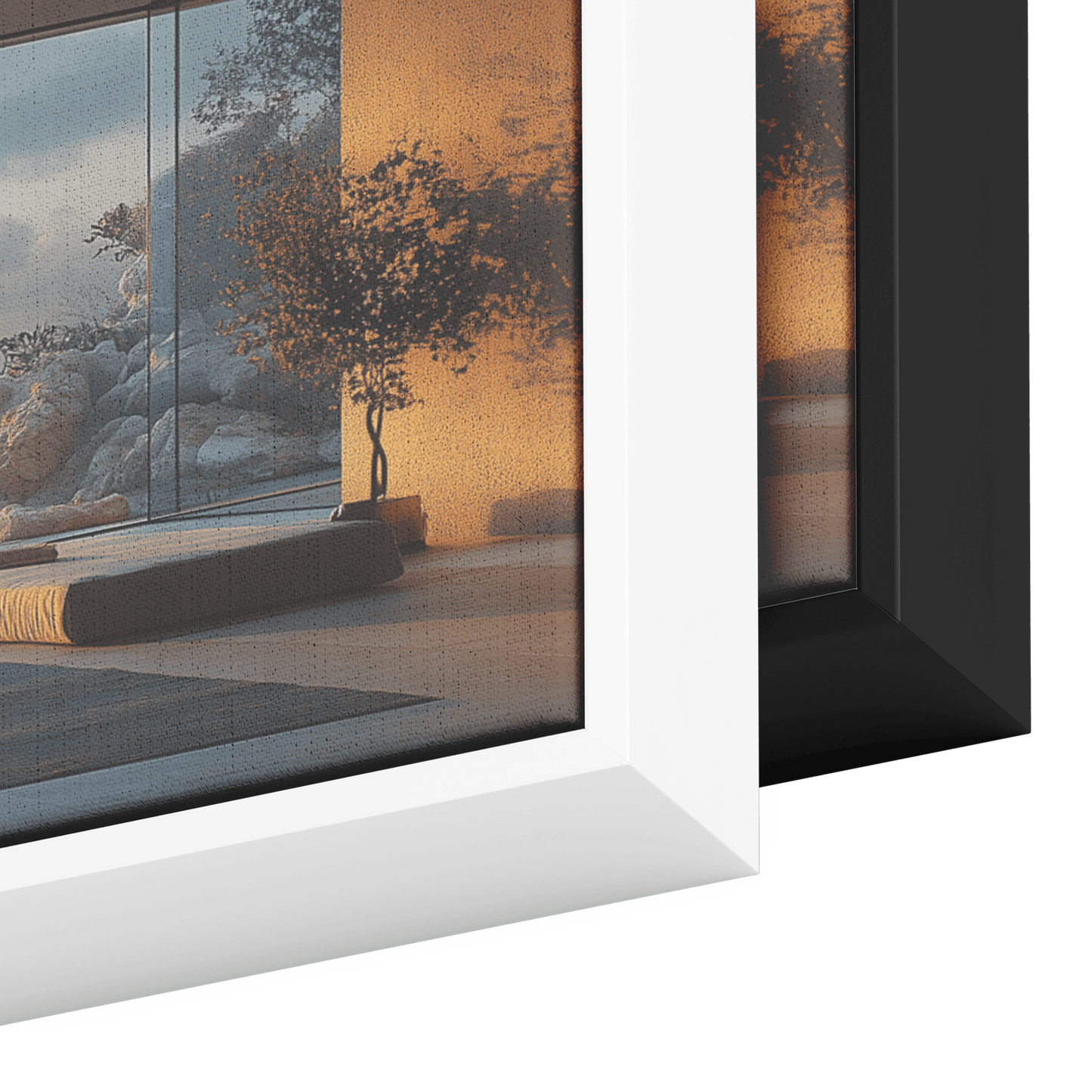 Coastal View Calm Waves Beige Gray Muted Tones Minimalist Detailing Ultra High Definition Tranquil Panoramic Framed Canvas Wall Art - Awakening Righteousness