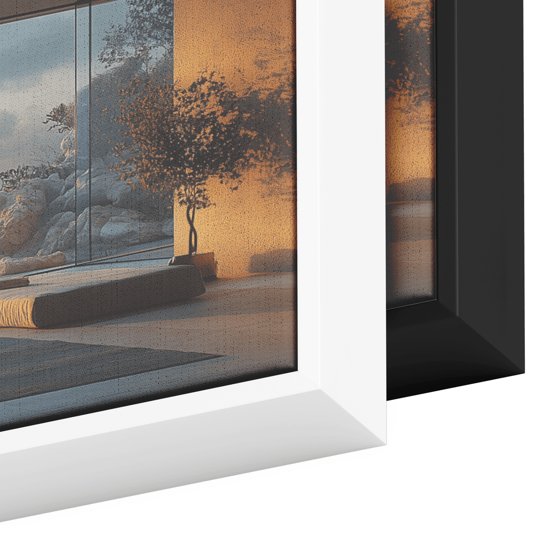 Coastal View Calm Waves Beige Gray Muted Tones Minimalist Detailing Ultra High Definition Tranquil Panoramic Framed Canvas Wall Art - Awakening Righteousness