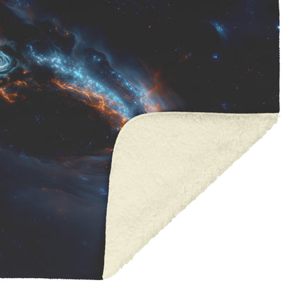 Cosmic Galaxy Swirl Fleece Sherpa Blanket Soft Celestial Nature Inspired Vibrant Space Design - Awakening Righteousness