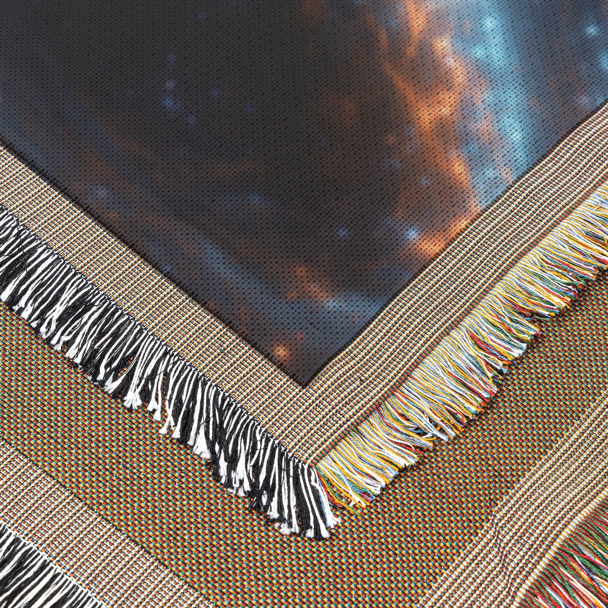 Cosmic Majesty Woven Throw Blanket Galactic Whirlpool Christian Creation Inspired Universe Design for Home Decor - Awakening Righteousness