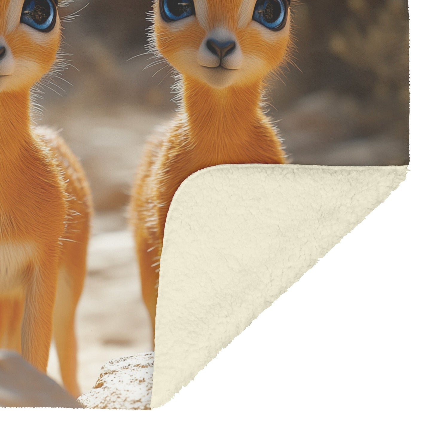 Cute Young Antelopes Fleece Sherpa Blanket Wildlife Animal Decor - Awakening Righteousness