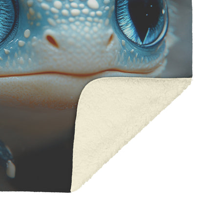 Cute Baby Dragon with Sparkling Eyes Fleece Sherpa Blanket - Awakening Righteousness