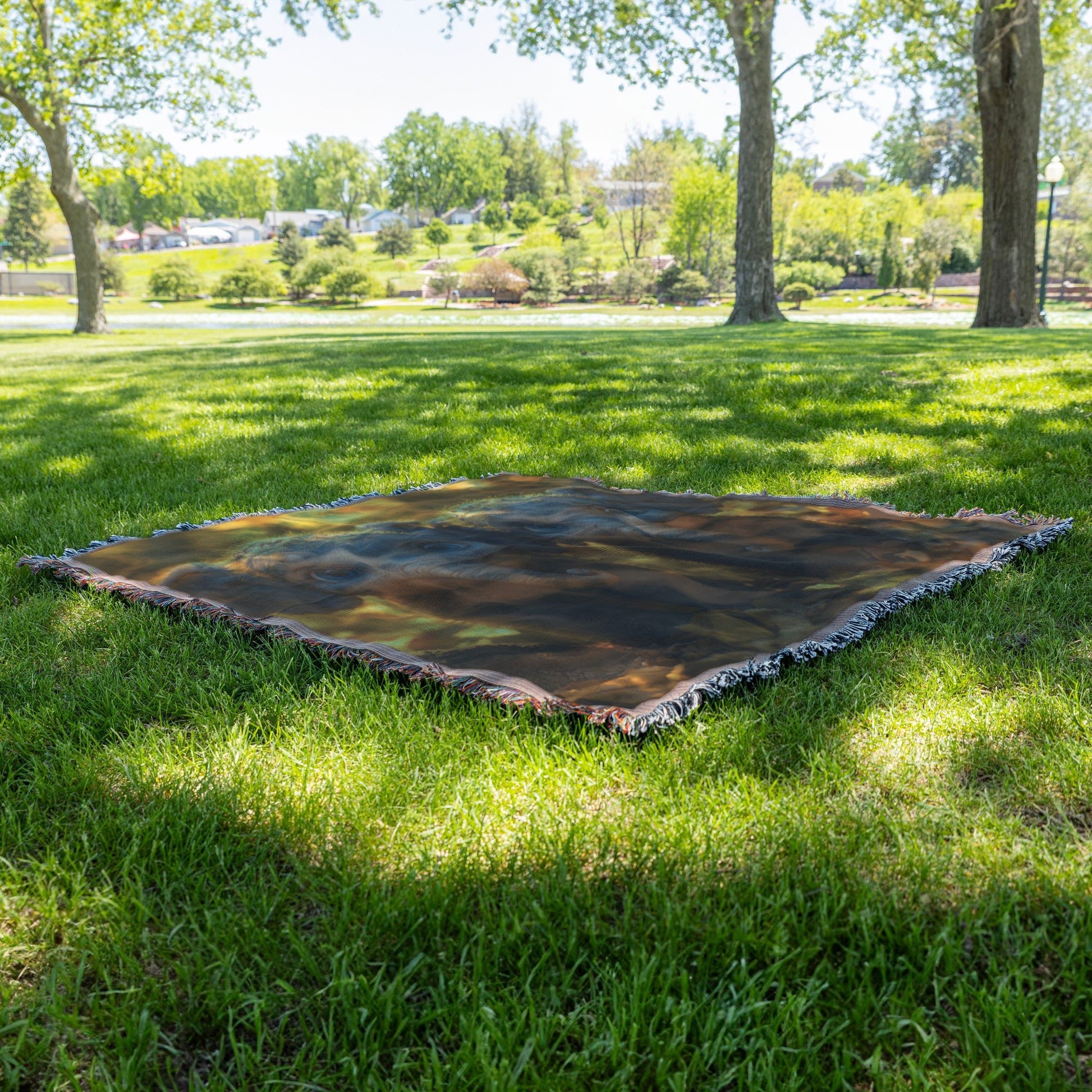 Cute Baby Elephants in Autumn Forest Woven Throw Blanket - Awakening Righteousness