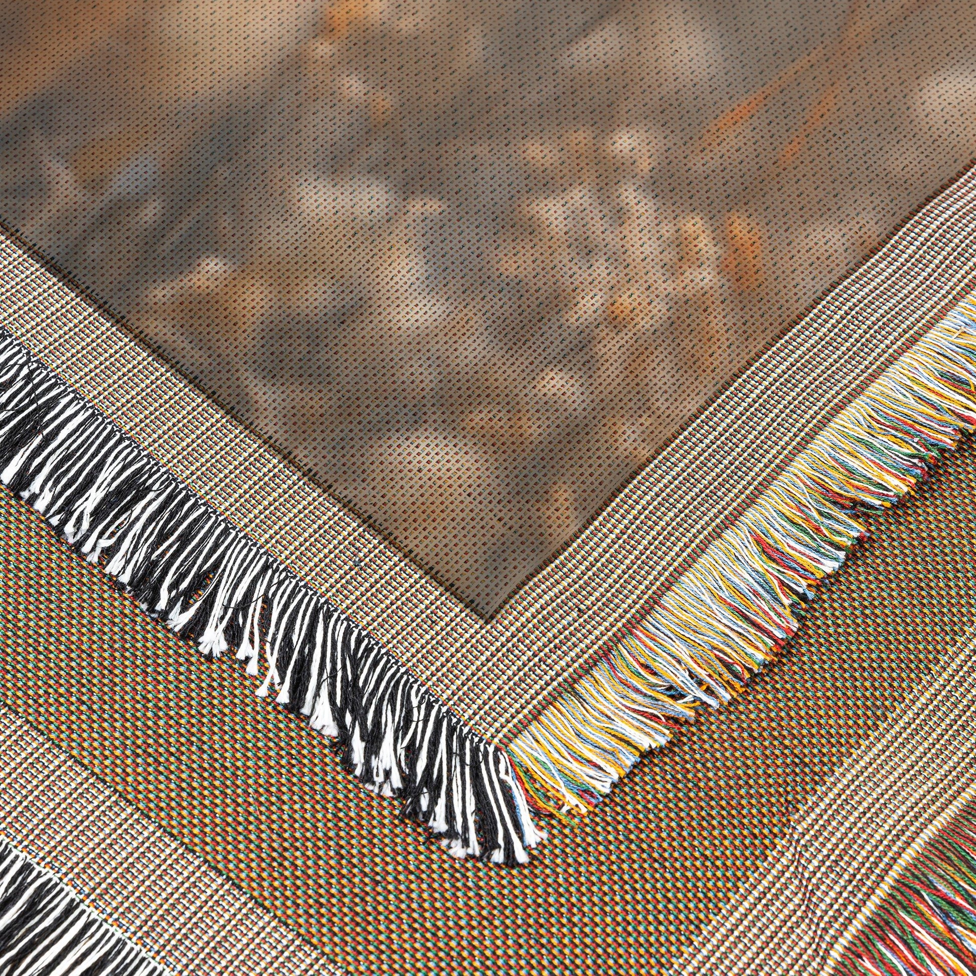 Cute Baby Fox in Autumn Grass and Wildflowers Cozy Woven Throw Blanket - Awakening Righteousness