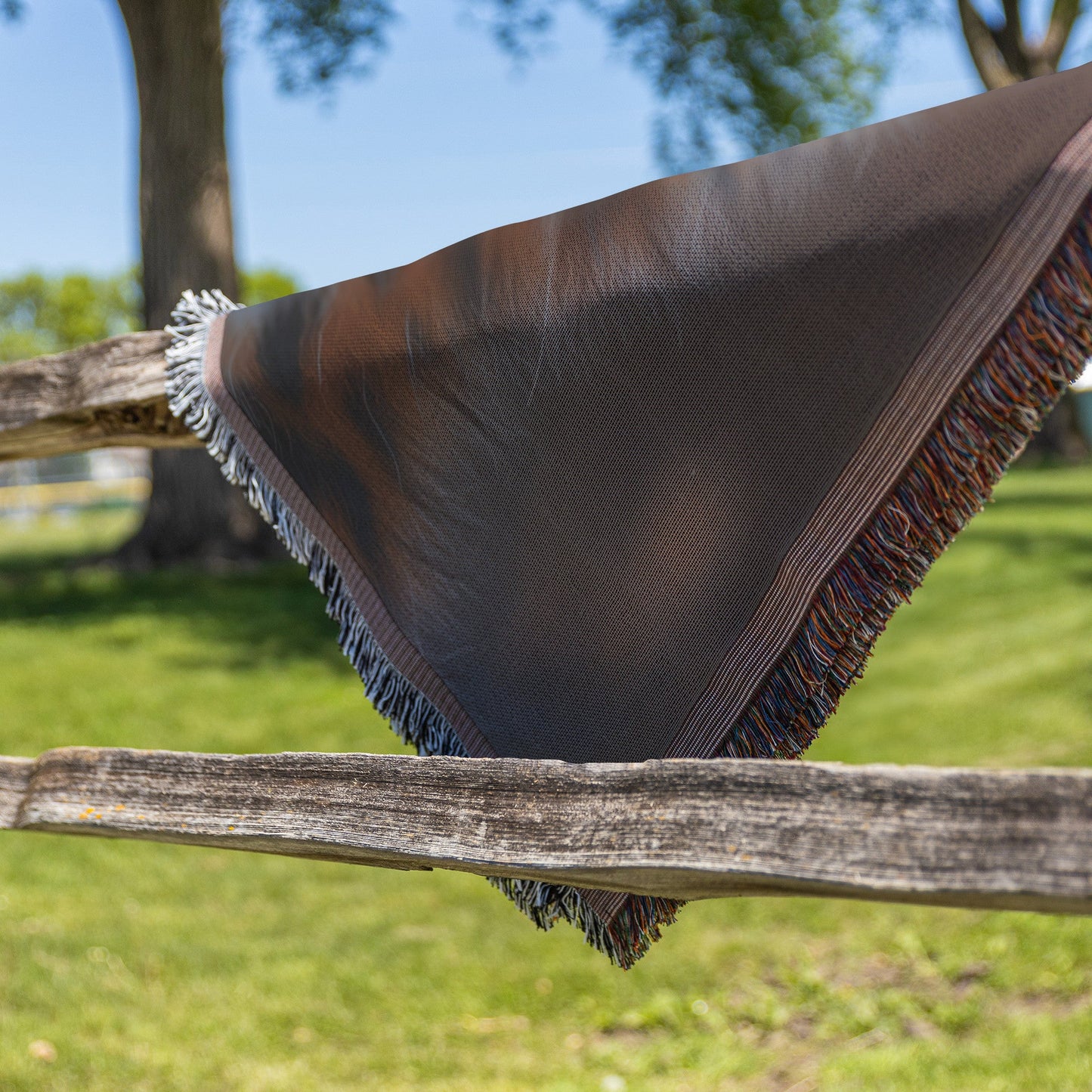 Cute Baby Leopard with Blue Eyes in Beautiful Natural Scenery Woven Throw Blanket - Awakening Righteousness