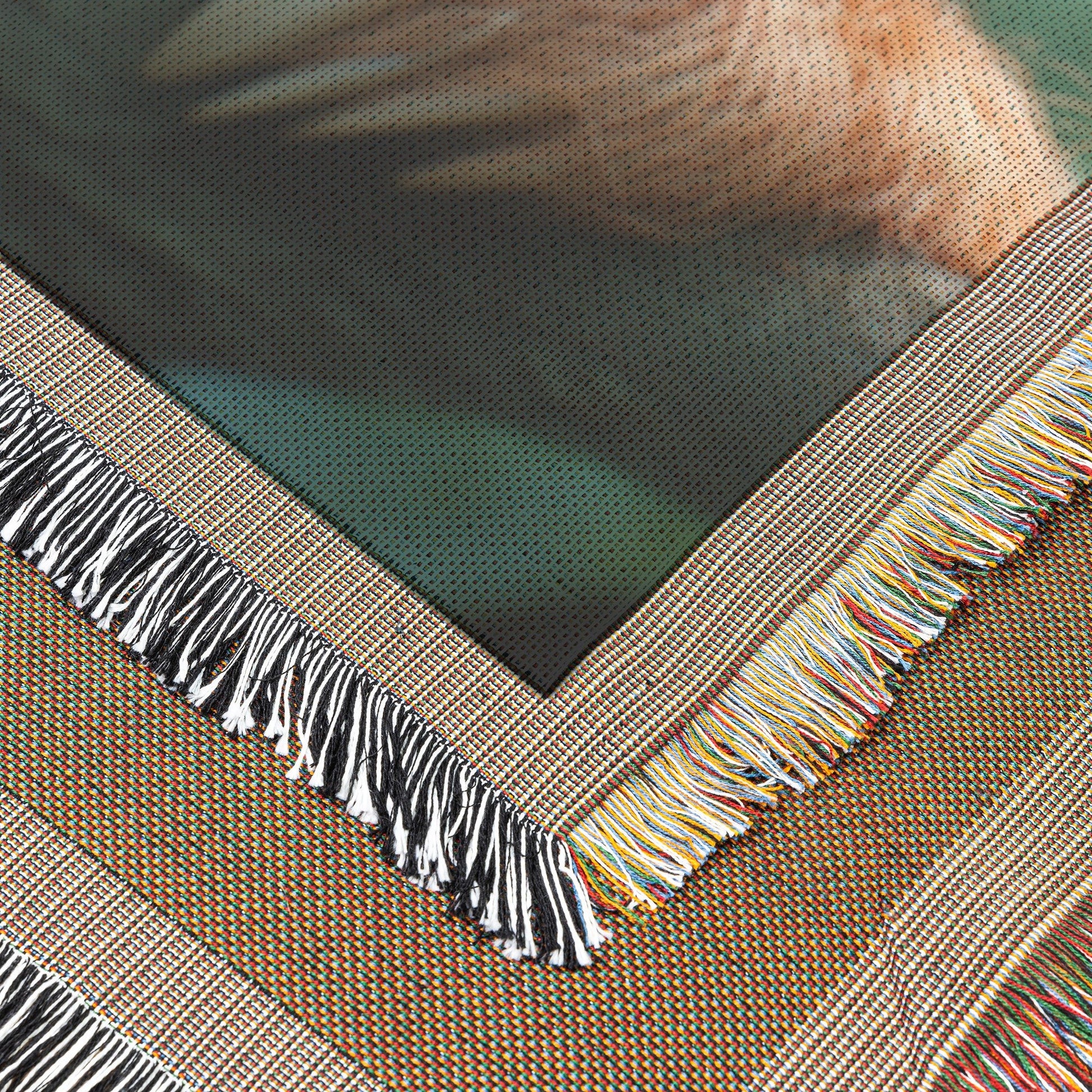 Cute Baby Sloth on Tree Branch in Lush Jungle with Expressive Eyes Cozy Woven Throw Blanket - Awakening Righteousness