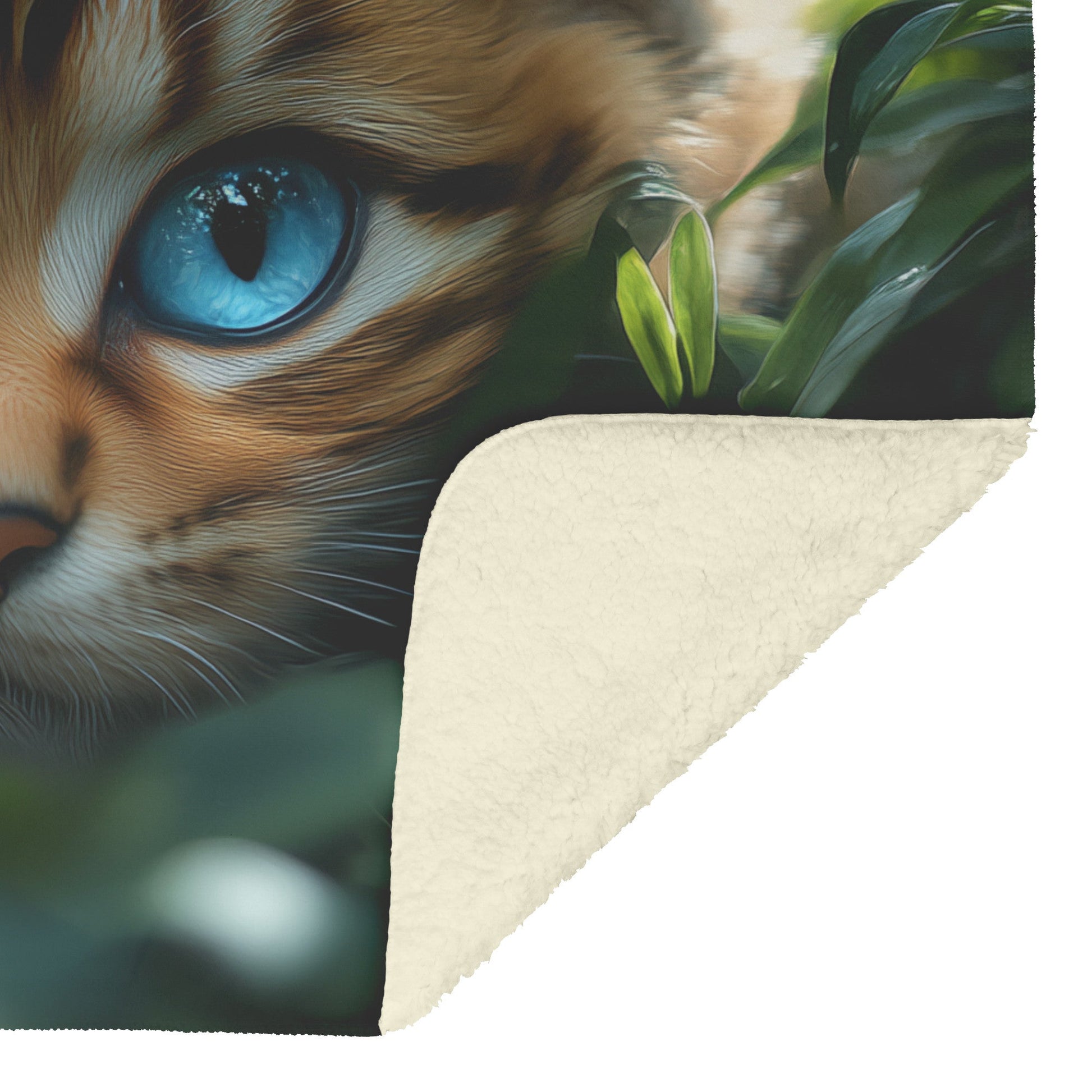 Cute Blue Eyed Kitten Cozy Fleece Sherpa Blanket - Awakening Righteousness
