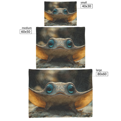 Cute Charming Sting Ray with Expressive Eyes on Ocean Floor Cozy Fleece Sherpa Blanket - Awakening Righteousness