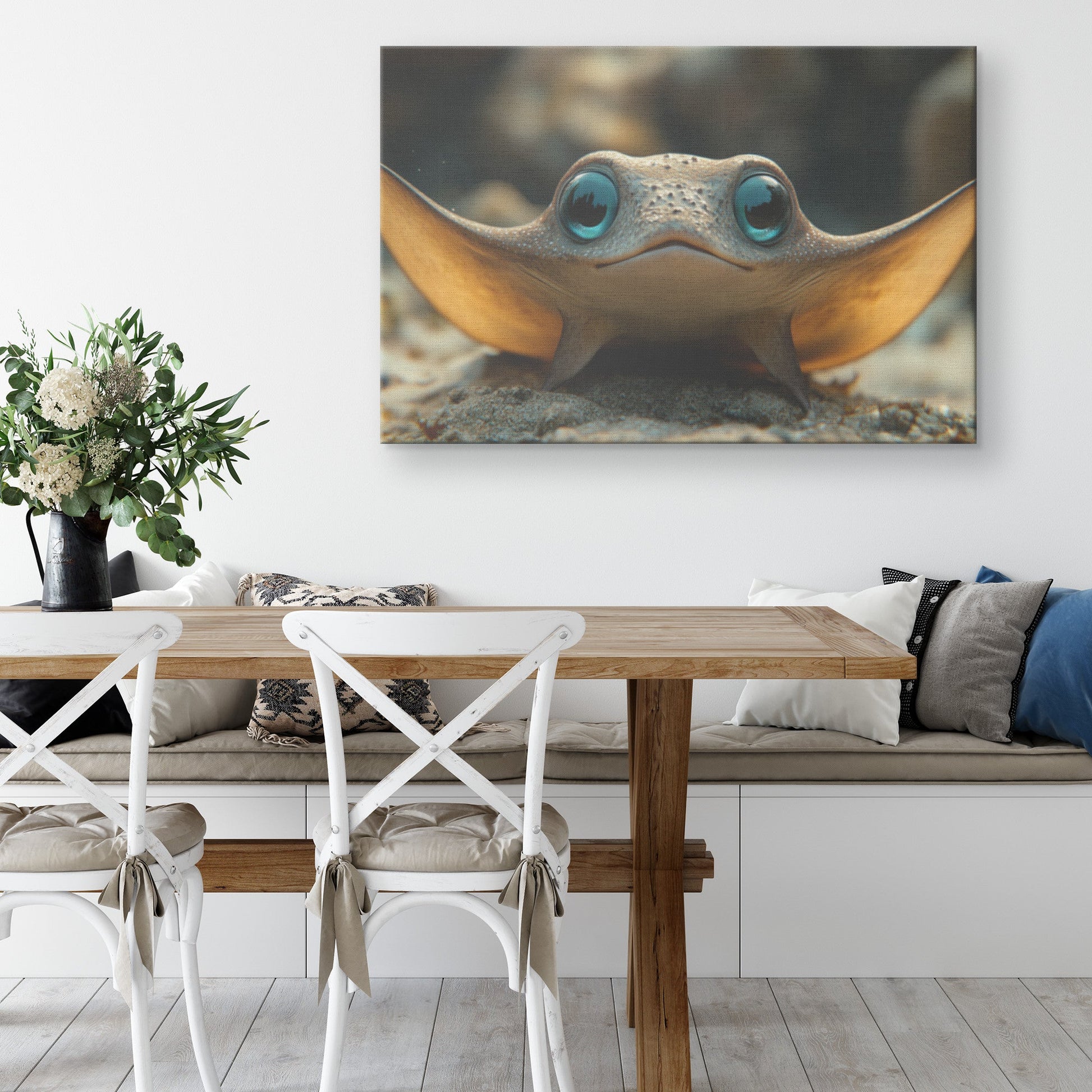 Cute Little Batfish with Big Eyes on Ocean Floor Canvas Wall Art Decor - Awakening Righteousness