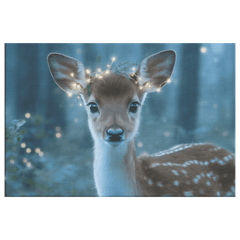Deer Fawn with Blue Eyes Aesthetic Canvas Wall Art - Awakening Aesthetics