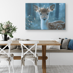 Deer Fawn with Blue Eyes Aesthetic Canvas Wall Art - Awakening Aesthetics