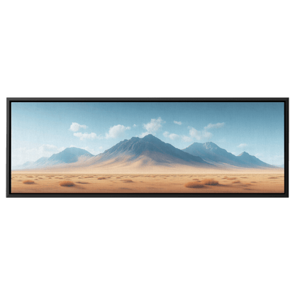 Desert Scene Neutral Toned Plain Minimalist Mountains Subtle Sand Dunes Ultra High Definition Panoramic Framed Canvas Wall Art - Awakening Righteousness