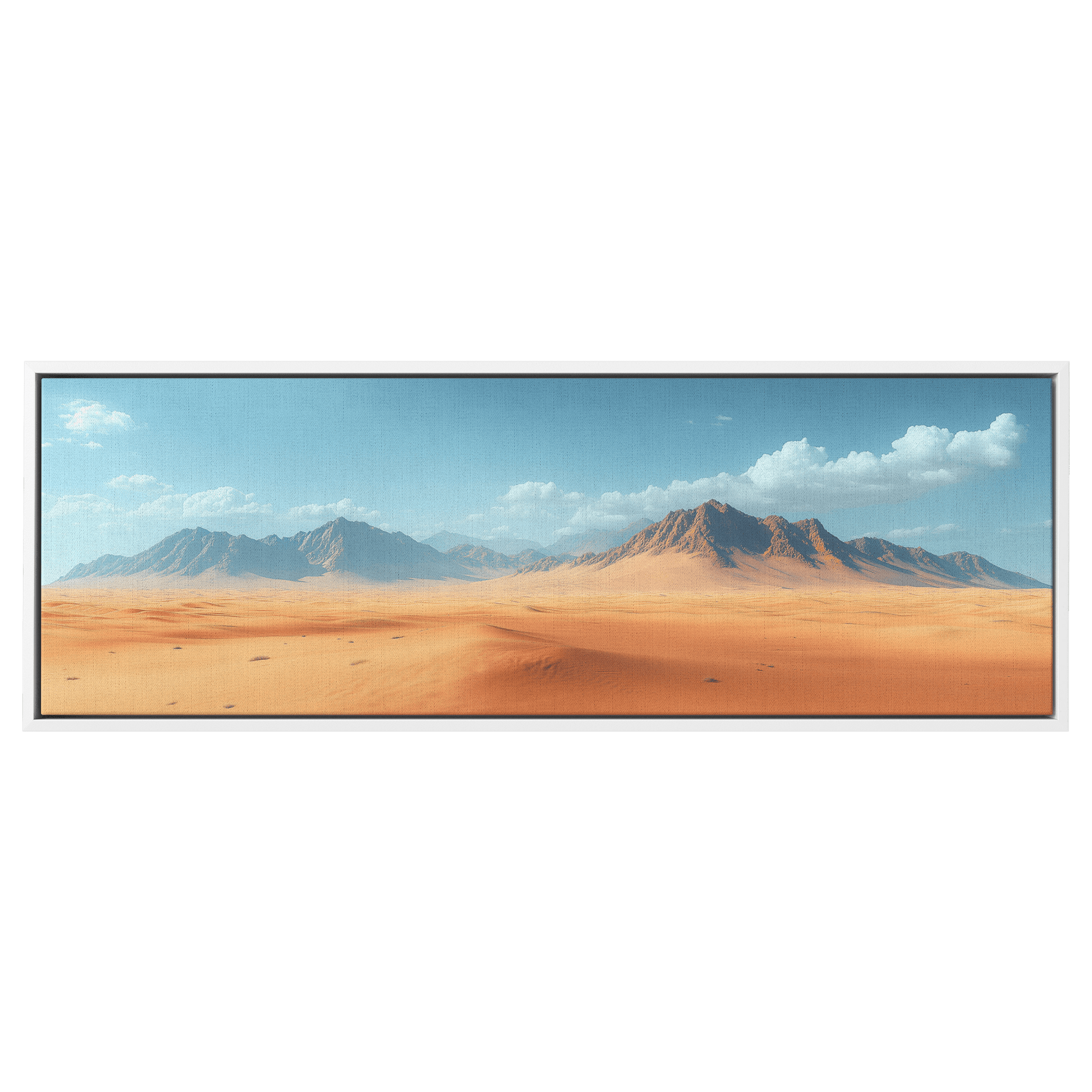 Desert Scene Neutral Toned Plain Minimalist Mountains Subtle Sand Dunes Ultra High Definition Panoramic Framed Canvas Wall Art - Awakening Righteousness