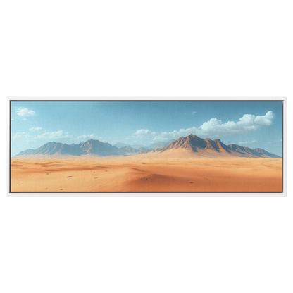 Desert Scene Neutral Toned Plain Minimalist Mountains Subtle Sand Dunes Ultra High Definition Panoramic Framed Canvas Wall Art - Awakening Righteousness