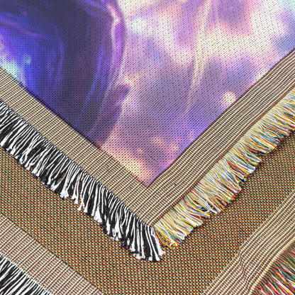 Divine Night Elf Woven Throw Blanket World of Warcraft Fantasy Art Beautiful Alliance Elf Holy Radiant Design - Awakening Righteousness