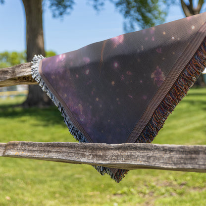 Divine Night Elf Woven Throw Blanket WoW Fantasy Art Holy Alliance Inspired Ethereal Beauty Home or Gift - Awakening Righteousness
