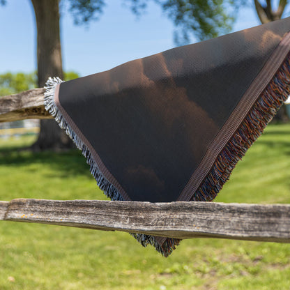 Divine Shining Cross with Path to Heaven Woven Throw Blanket Christian Spiritual Home Decor - Awakening Righteousness