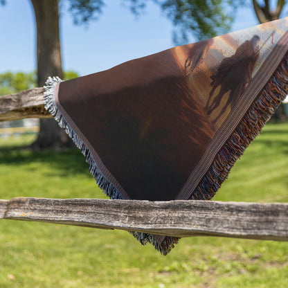 Egyptian Pyramids at Sunset Woven Throw Blanket - Awakening Righteousness