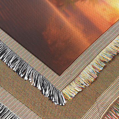 Egyptian Pyramids at Sunset Woven Throw Blanket - Awakening Righteousness
