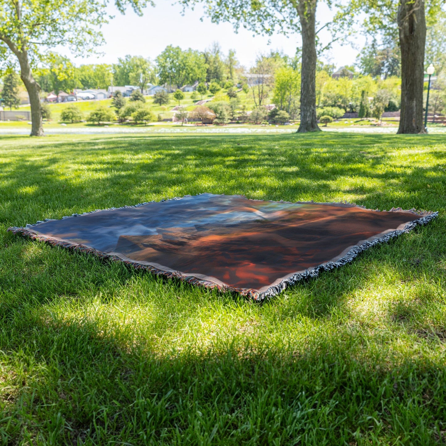 Egyptian Pyramids at Sunset Woven Throw Blanket - Awakening Righteousness
