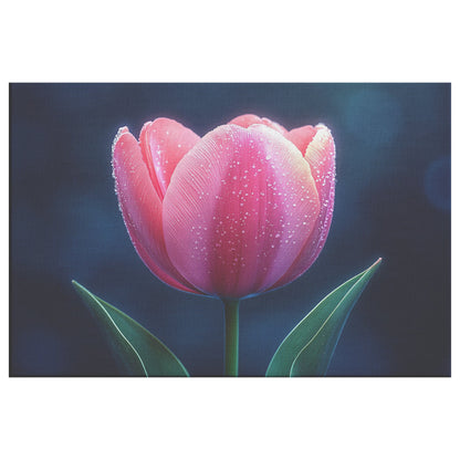 Elegant Dew Kissed Tulip Flower Beauty Christian Canvas Wall Art Decor - Awakening Righteousness