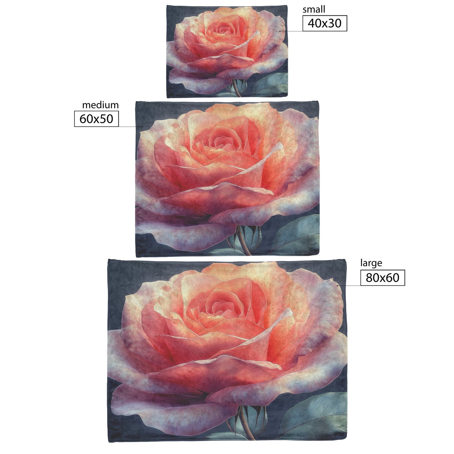 Elegant Pink Rose with Soft Petals and Lush Leaves Fleece Sherpa Blanket Ultra Soft Cozy Perfect for Home Gift - Awakening Righteousness