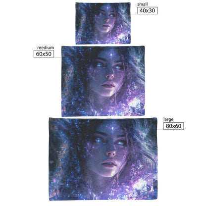 Enchanted Night Elf Fleece Sherpa Blanket Featuring Radiant Holy Female Alliance Elf in Mystical Glow - Awakening Righteousness