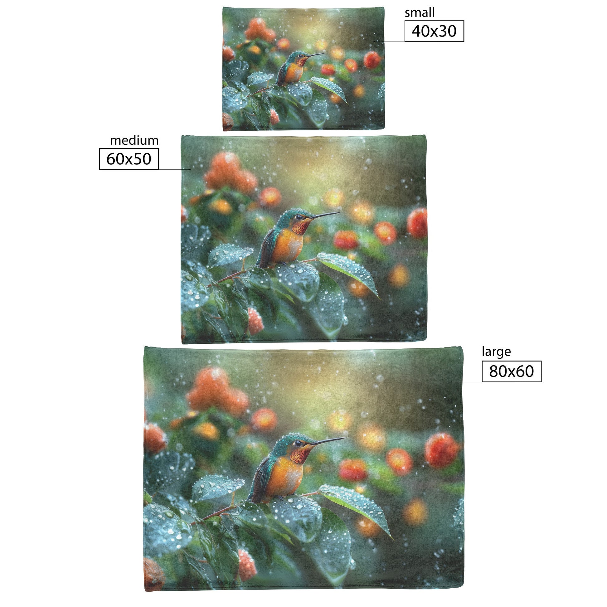 Ethereal Hummingbird Cozy Fleece Sherpa Blanket Nature's Beauty in Every Detail - Awakening Righteousness