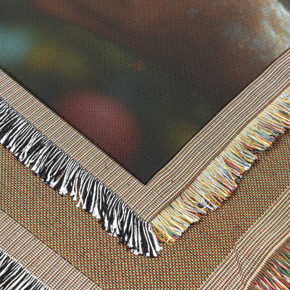 Eve Accepting the Forbidden Apple in the Garden of Eden Woven Throw Blanket for Home Decor - Awakening Righteousness