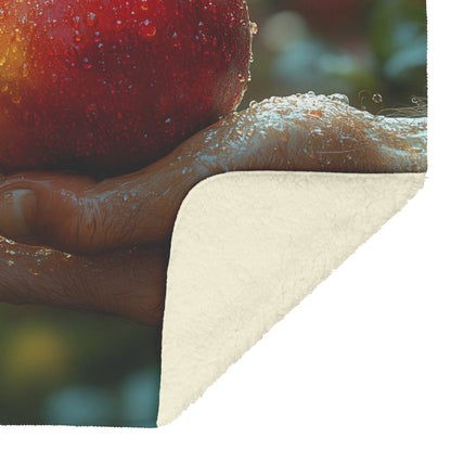 Eve and Adam Handing Apple Garden of Eden Fleece Sherpa Blanket Biblical Artwork for Home Decor - Awakening Righteousness