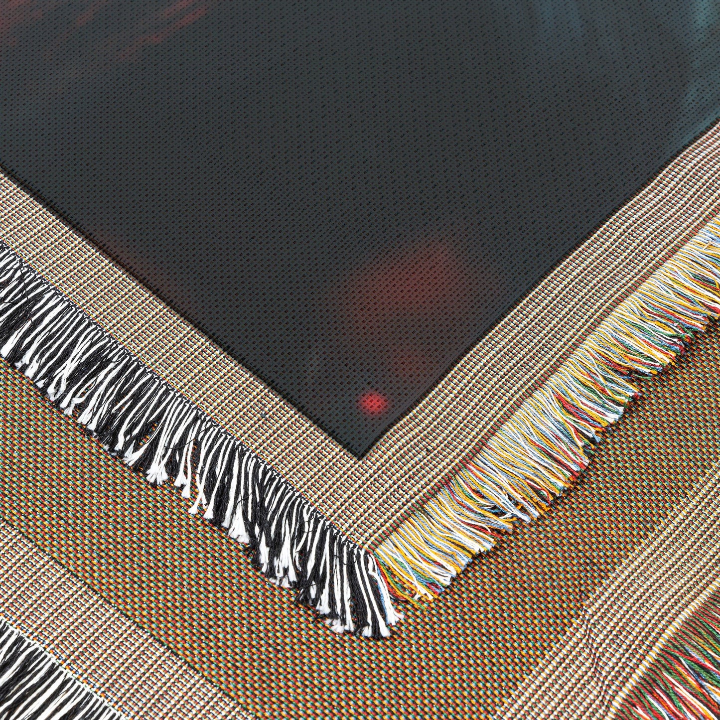 Eve Holding Glowing Apple in Mystical Forest Woven Throw Blanket - Awakening Righteousness