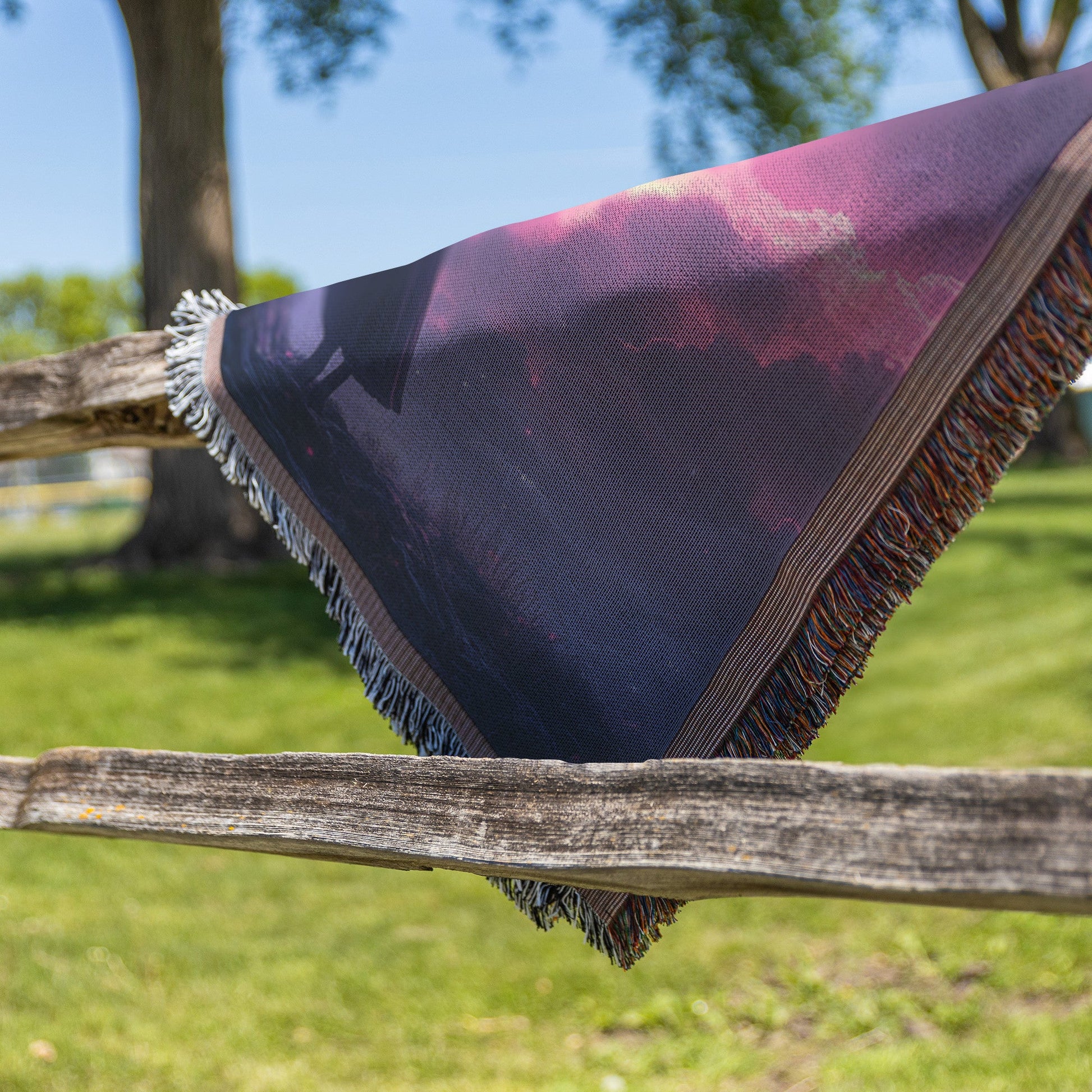 Eve Under The Tree of Knowledge Holding The Forbidden Apple Woven Throw Blanket - Awakening Righteousness