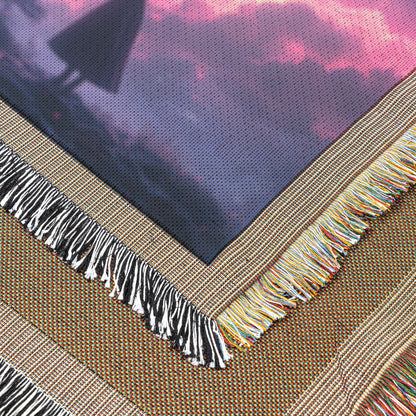 Eve Under The Tree of Knowledge Holding The Forbidden Apple Woven Throw Blanket - Awakening Righteousness