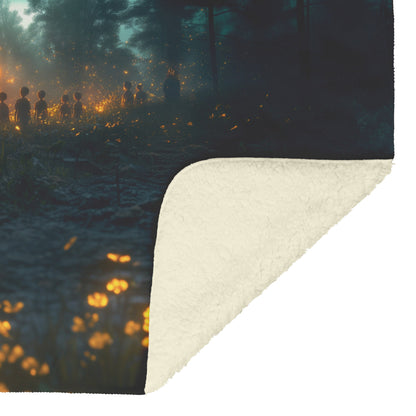 Faith in the Forest Illuminated Cross Cozy Christian Fleece Sherpa Blanket - Awakening Righteousness