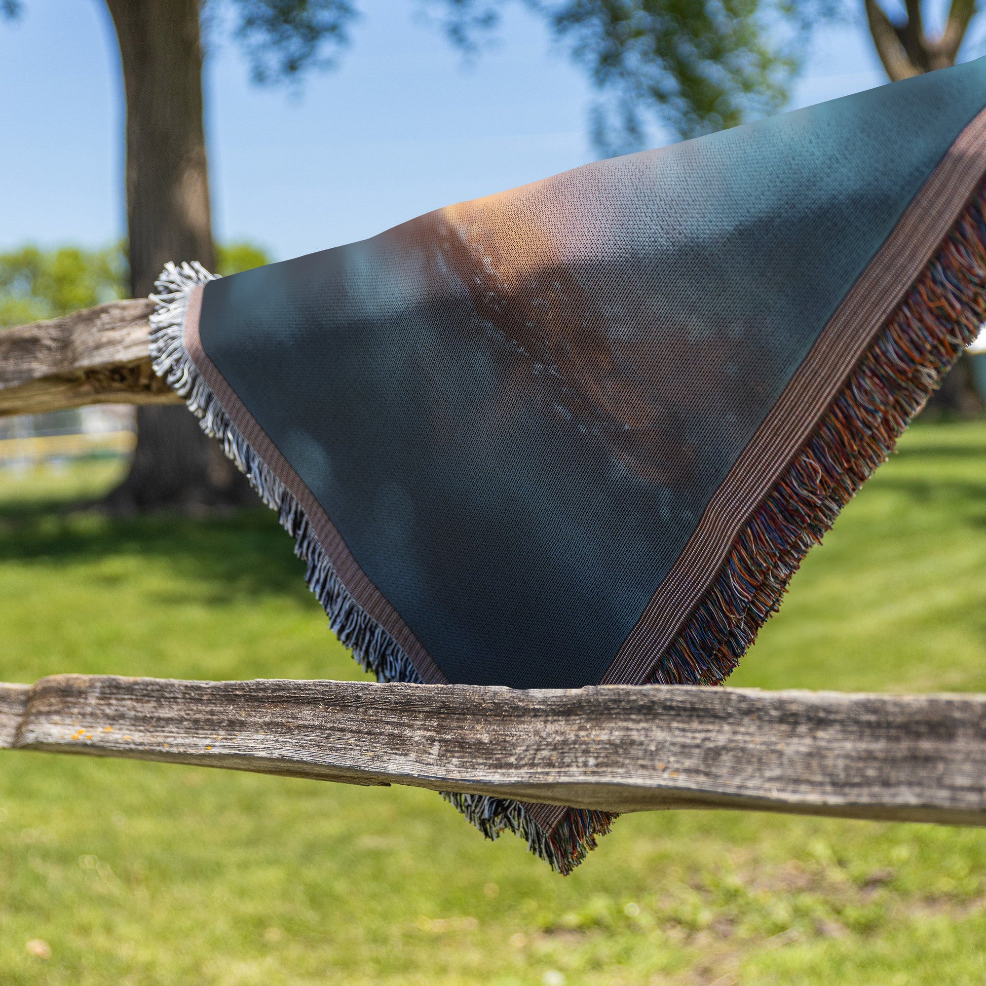 Fiery Cross Woven Throw Blanket for Christian Home Decor and Symbolic Inspirational Comfort - Awakening Righteousness