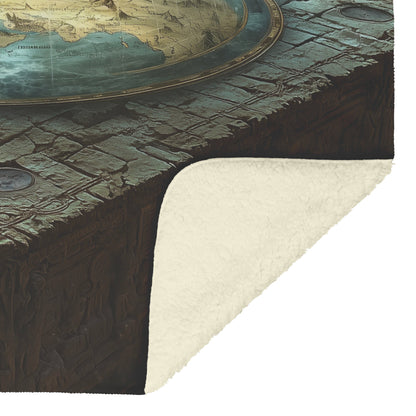 Flat Earth Firmament Egyptian Hieroglyphs Cozy Fleece Sherpa Blanket - Awakening Righteousness