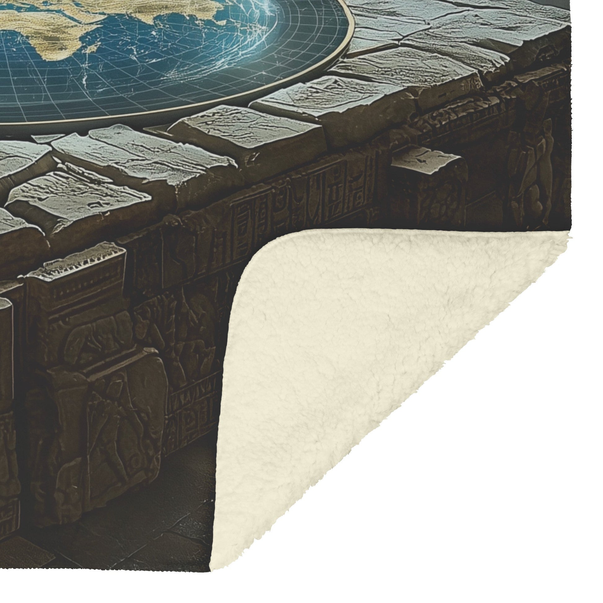 Flat Earth Radiant Firmament Ancient Stone Starry Cosmos Cozy Fleece Sherpa Blanket - Awakening Righteousness