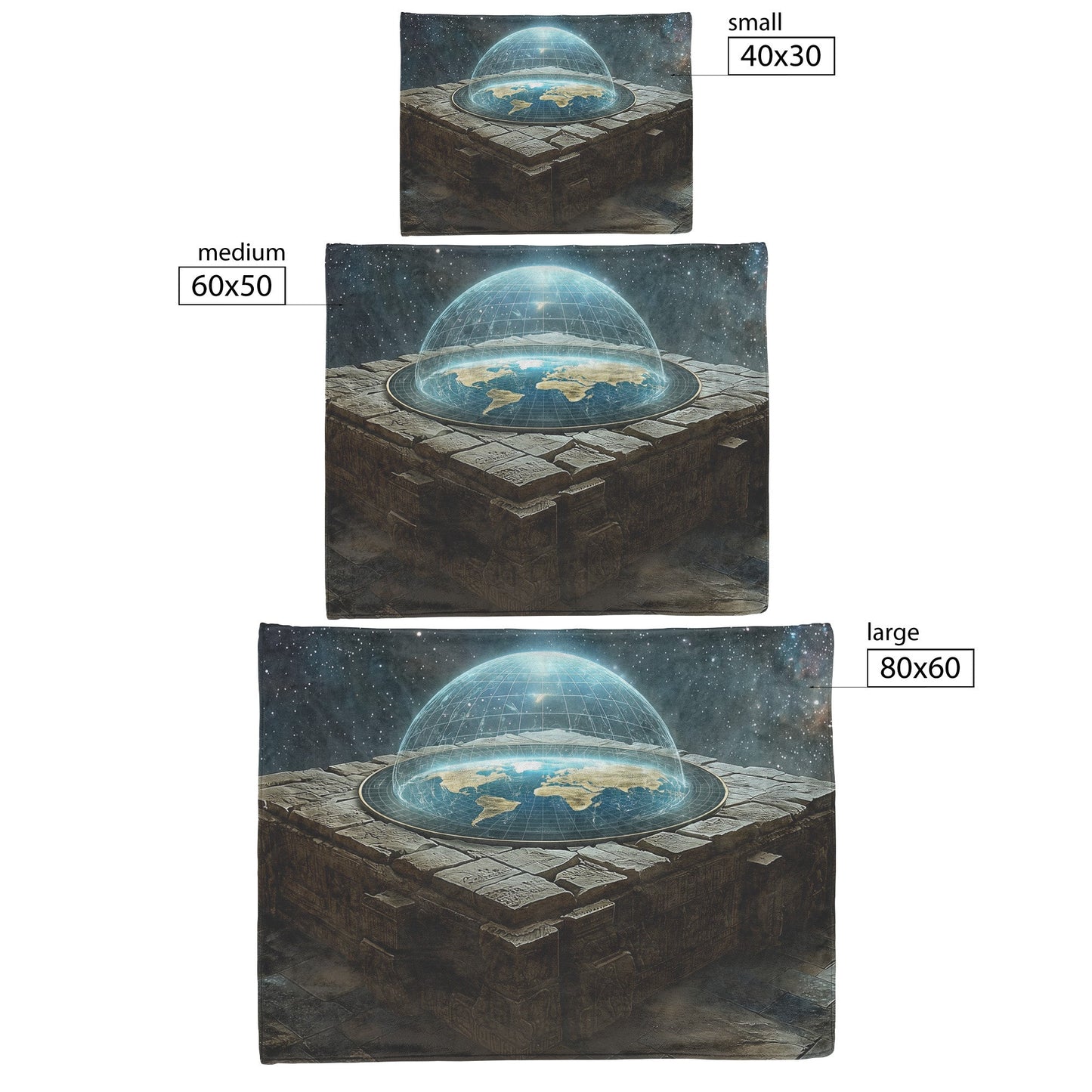 Flat Earth Radiant Firmament Ancient Stone Starry Cosmos Cozy Fleece Sherpa Blanket - Awakening Righteousness
