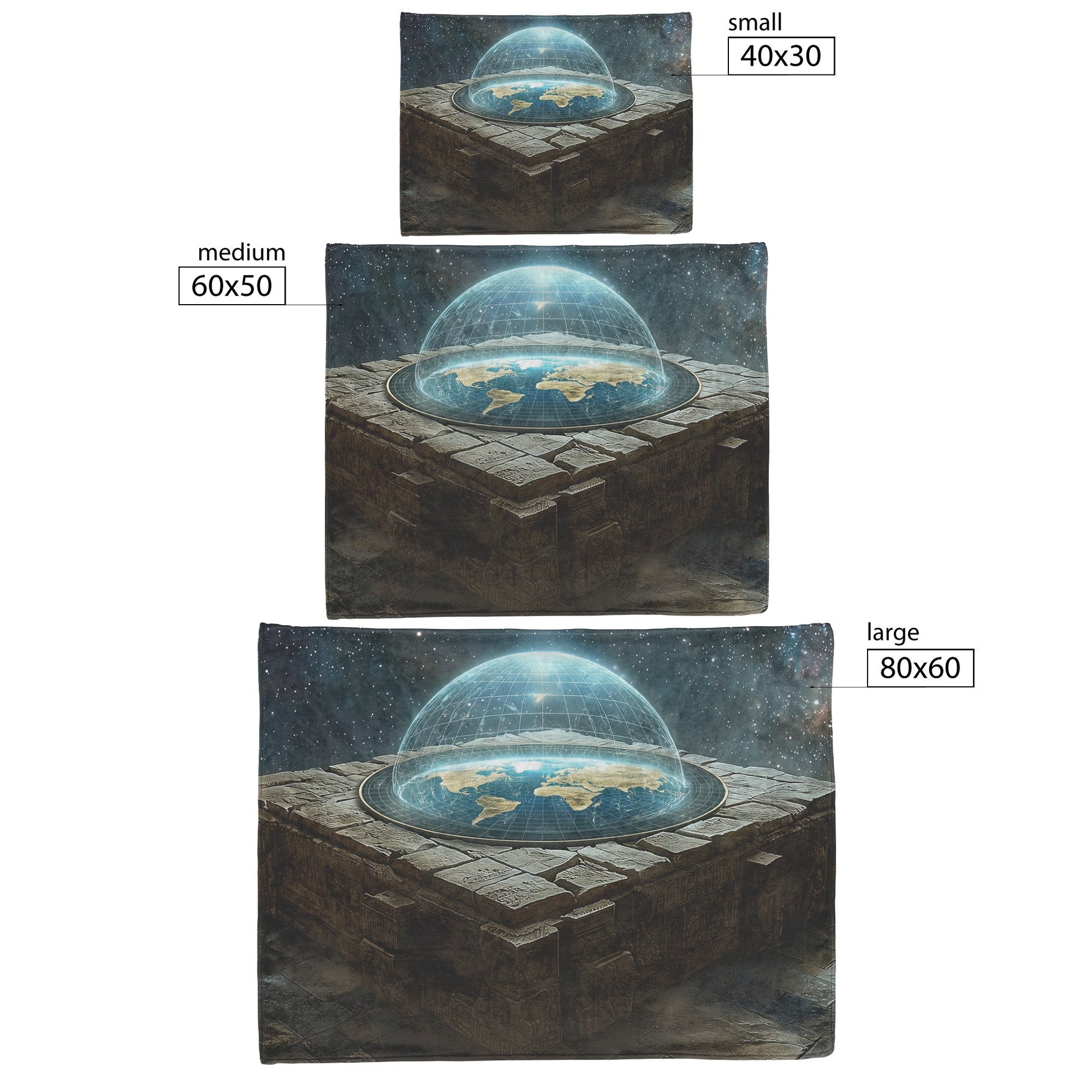Flat Earth Radiant Firmament Ancient Stone Starry Cosmos Cozy Fleece Sherpa Blanket - Awakening Righteousness